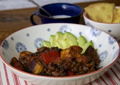 Black Bean and Sweet Potato Vegan Chocolate Chilli