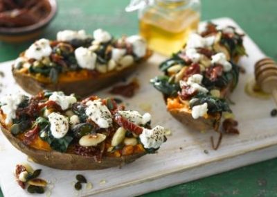 Spinach & Ricotta Stuffed Sweet Potato