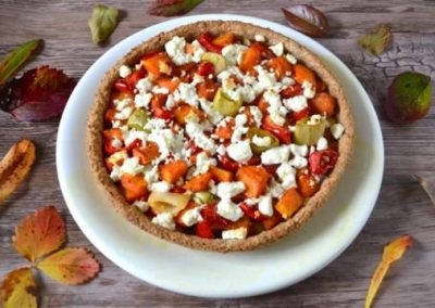 Roasted Squash, Pepper and Leek Tart