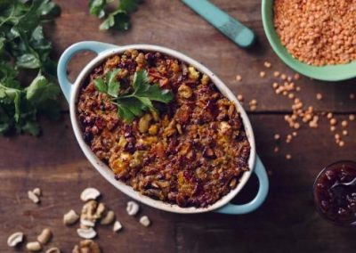 Spiced Lentil, Nut and Vegetable Roas